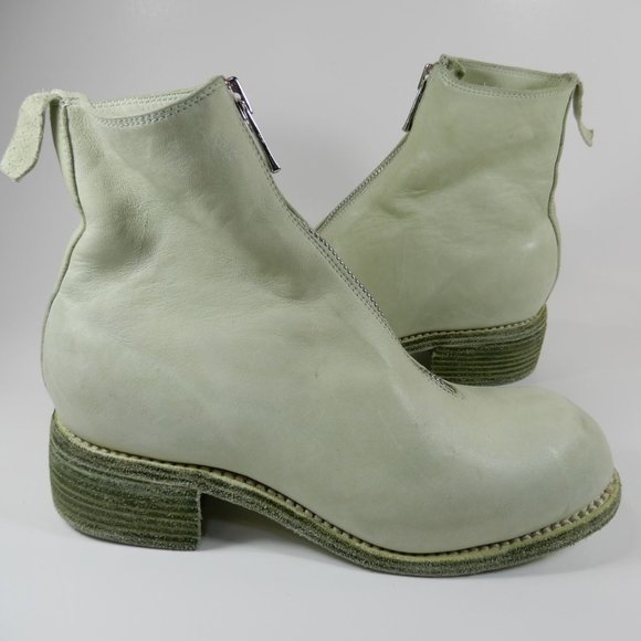 GUIDI Front Zip Ankle BOOTS Size 36 5.5 6 Light Green Horse Leather NEW $1560 - Picture 3 of 16